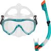 AQUASTIC Set da Snorkeling JETTY 2in1 Maschera e Tubo Snorkel Colore Blu Maschera con Vetro Temperato Maschera e Boccaglio immersioni Ideale per il Mare e le Vacanze Impermeabilità e Comfort