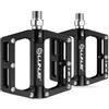 LUNJE Pedali per bici lavorati a CNC, 6061-T6 in alluminio aeronautico, filettatura 9/16 pollici, piattaforma antiscivolo per mountain bike, strada, pendolari, MTB, ghiaia, e-bike, leggeri e durevoli