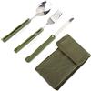VGEBY Set di Posate da Campeggio, 3pcs Posate Pieghevole in Acciaio Inox con Custodia in Nylon
