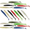 Amosfun 21 Pezzi Esche Morbide da Pesca Esche Artificiali da Pesca Soft Lure 9cm a Coda T a Vite PVC 2,6g Multicolore per Pesci Colore Casuale