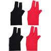Kisangel 4 Pezzi Guanti da Biliardo Mano Tre Dita in Poliammide e Spandex Traspiranti Antiscivolo per Sessioni di Pratica e Giochi di Snooker Nero