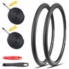 GRELiving Set di 2 pneumatici per bici da strada, 700 x 28/32/35c, pneumatici pieghevoli con valvola Presta, camere d'aria FV48 e leva per pneumatici, adatti per bici da strada, bici da città, bici da