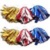 Happyyami 6 Pezzi Cheer Pompoms con Manico in Plastica, Leggeri, per Feste | Colori Metallici, Presa Migliorata, Accessorio con Impugnatura, Facile da Portare