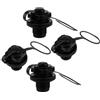 PRETYZOOM 4 Pezzi Valvola per Kayak in PVC Nera, Accessorio Molla e Rete | Compatibile Canoe, Flessibile e Facile da Sostituire, Riduce la Perdita di Gas e Blocca Corpi Estranei