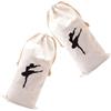 IWOWHERO Borsa Porta Punte da Danza in Velluto, 2 Pezzi, Bianco