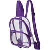 DEARMAMY Zaino Mini Trasparente Pvc, Mini Zaino, Doppie Spalline, Scomparto Multifunzione, Porpora, Sport All'aperto e Viaggio