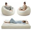 SEERFashion Puff Poltrona Sacco Gigante XXL, 2 in 1 Pouf Sacco Si Trasforma in Pouf Letto, Qualità Sartoriale, Bean Bag Per Sedersi Ergonomico, Fodera Lavabile, Puff Per Adulti, Con Imbottitura