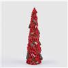 EDG Enzo De Gasperi Candela profumata Albero Stella di Natale innevato in Cera Rosso D10.5xH33 cm