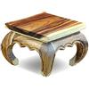Kinaree Opium - Tavolo grande in legno massello, supporto per fiori e tavolino in acacia, realizzato a mano, in legno asiatico, circa 28 x 35 x 35 cm