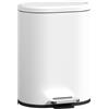 HOMCOM Cestino 12L a pedale con coperchio, contenitore interno, funzione Soft-Close, 30 x 25,5 x 37,5 cm, Bianco | Aosom Italy