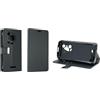 caseroxx Bookstyle-Case per Blackview Oscal Pilot 3, nero | Custodia a libro apribile con scomparti interni e protezione completa per l'uso quotidiano, in finta pelle