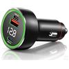 Tonsiny Caricabatteria auto SuperVooc 120W per OnePlus OPPO Realme telefoni table, orologi, 2 porte, display voltaggio, adattatore accendisigari 12V