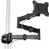 monTEK Braccio per monitor da 25 pollici con braccio extra lungo per schermi da 17-32 pollici, montaggio VESA a movimento completo con piastra a sgancio rapido 75 x 75/100 x 100 mm, adatto a pali da