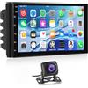 NHOPEEW Autoradio Android 2 Din con WiFi e Navigazione GPS | Touchscreen da 7 pollici, Mirror Link, FM RDS, EQ, DSP, schermo diviso, controllo volante + telecamera posteriore