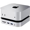 Netac Mac mini M4 Hub e supporto 9 in 1 con alloggiamento NVMe SSD da 10 Gbps (fino a 8 TB), dock con USB 3.2 x 2 e USB 2.0 x 2, porta 4K 240Hz DP 1.4 / audio 3,5 mm / audio 3,5 mm, SD/TF