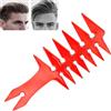 Brrnoo Pettine da Parrucchiere da Uomo, Strumento da Parrucchiere da Uomo, Pettine a Denti Larghi e Pettine a Forchetta per Lisciare i Baffi e Modellare L'olio (pettine a Forchetta)(rosso)