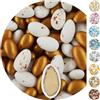 EinsSein 1kg Confetti di Mandorle Matrimonio Conchiglia alla Cannella Mix bianco-marrone screziato & oro confettata confetto battesimo comunione cresima nascita confettis alla laurea decorazioni bimba