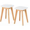 Relaxdays Sgabelli da Cucina, Set da 2, bambù, HLP: 45,5x33x33 cm, per Piante, Naturale/Bianco