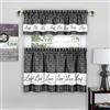 Achim Home Furnishings, Coppia di tende da finestra con mantovana e mantovana color carbone, Live, Love, Laugh, 147,3 x 91,4 cm, coppia e mantovana