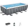 Bestway Piscina fuori terra con struttura rettangolare bestway steel pro max grigio scuro 488x244x122 cm - cod. 56671