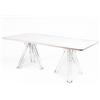 BELLELLI DESIGN Tavolo 200x100 Trasparente Design Policarbonato OMETTO - Piano Bianco - Rettangolare