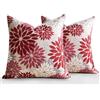 LRartdeco Rosso e Rosa Federe Cuscino 50 x 50 CM Floreale Copricuscino Set da 2 Moderna Decorazioni Fodere Per Cuscini Home Deco Astratto Geométrico per Soggiorno Camera da Letto Divano Letto