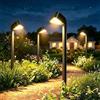 Soiarllt Lampade solari per esterni, giardino, 4 x 15 LED, luminose, resistenti all'inverno, 12-14 ore, tempo di lavoro più lungo, IP65, impermeabili, decorazione solare per prato, terrazza, cortile