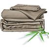 Cleva Home Sheets Set di lenzuola per letto matrimoniale, in 100% rayon derivato da bambù, lussuosamente morbido, rinfrescante, con doppia cucitura, tasche profonde 40,6 cm (pieno, tortora)