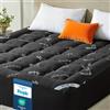 BEDLORE Topper Matrimoniale 160x200cm, Traspirante Viscosa di Bambù, Grigio | Regolazione Termica, Rinfrescante, Morbido, Confortevole, Tasche Profonde 40cm, Aderente e Stabile, OEKO-TEX, Lavabile