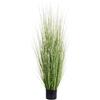 Beliani Pianta ornamentale artificiale in plastica in vas per interni con vaso nero ed erba verde 120 cm erba zebra
