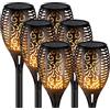 HOUSN 6 Pezzi Lampade Solari da Giardino con Effetto Fiamma Tremolante, Luci Esterno Solari LED Impermeabili IP65 per Patio, Prato, Cortile e Vialetto