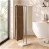 KES Porta Asciugamani da Terra, Porta Asciugamani Bagno 2 Barre Marmo Portasciugamani Acciaio Inossidabile SUS304 Porta Asciugamano Spazzolato, BTH232-2