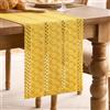 LRartdeco Giallo Runner Tavola Macrame 30 x 140 cm Runner Tavola Autunnale Fattoria Tavolo Lino di Cotone Vintage per la Cucina,per la Cucina per Interni Vacanze Matrimoni