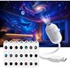JIABAOZ Proiettore Galassia Soffitto, Proiettore di Stelle HD con Rotazione a 360°, Luce Notturna USB per Camera da Letto, Cameretta e Soggiorno (24 Films)