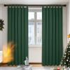 Deconovo - Set di 2 tende per finestra dei bambini, oscuranti, isolanti, termiche, anti freddo, con passanti, 140 x 220 cm, colore: verde abete.
