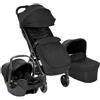GRACO Trio MYAVO MIDNIGHT Passeggino leggero chiusura veloce (0-22 kg), seggiolino auto (da 40 a 75 cm), navicella (mx. 9 kg)