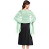 Baoqiya Sciarpa da donna in chiffon per abito da sera, scialle morbido ed elegante, pashmina setosa per matrimonio, sciarpa da sposa, Menta, Length(79) * Width(19)