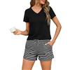 Marvmys Pigiama Donna Cotone Corto Estivo Pigiami Donna Due Pezzi