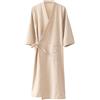 inbesk MOLUCI Accappatoio da uomo e donna in cotone e lino, stile giapponese, assorbente, ad asciugatura rapida, kimono Yukata, Sauna, Canapa, Beige, X-Large
