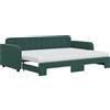 vidaXL Divano letto estraibile con materasso Verde scuro 80x200 cm Velluto
