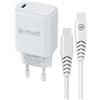 Muvit for change pack caricatore da parete tipo c pd 25w + cavo tipo c a tipo c 3a 1m blanco