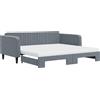 vidaXL Letto da giorno allungabile con materassi grigio scuro 100x200 cm in velluto