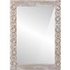 vidaXL Specchio da parete bianco, 70 x 50 cm, legno massello di mango, forma rettangolare