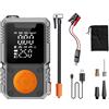 Solaughguy Avviatore di emergenza portatile da 12 V e compressore d'aria con power bank da 7200 mAh, gonfiaggio pneumatici da 150 psi, luce LED, ricarica rapida di tipo C, alloggiamento in ABS per (4