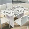 Dmora - Consolle allungabile Lavanda, Tavolo da pranzo con apertura a libro, Consolle multiuso allungabile, 100% Made in Italy, 120x70h75 cm, Bianco