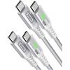 INIU Cavo USB Type-C to Type [2m+2m, Bianco] 100W PD 5A Cavo USB C USB C QC4,0 Nylon di Ricarica Rapida Tipo C a USB C compatibili con Samsung S21 S20 Note iPad MacBook Pro Huawei Xiaomi.