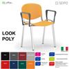SEIPO Look Poly LP0137C Sedia impilabile CON BRACCIOLI sedile Telaio cromato schienale in prolipropene SEIPO