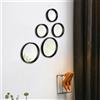 Trio Lighting Specchi Composizione da 5pezzi Diametri Assortiti Cornice Plastica Nera lia Trio