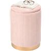 Relaxdays Sgabello in Velluto, con Contenitore, Imbottito, HxP: 42 x 32 cm, Rotondo, Soggiorno