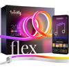 Twinkly Flex 3m, Tubo LED Multicolore, Striscia LED RGB Flessibile, Compatibile con Alexa e Google Home, Luci Gaming, 16M+ di Colori, Alimentazione USB C, Controllato da App, Filo Bianco